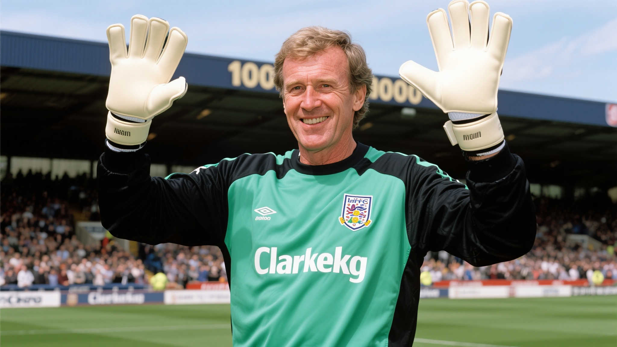 “C罗追逐千球梦想,我立志千场征程” 例如,曾效力英格兰多家俱乐部老门将雷·克莱门斯,他